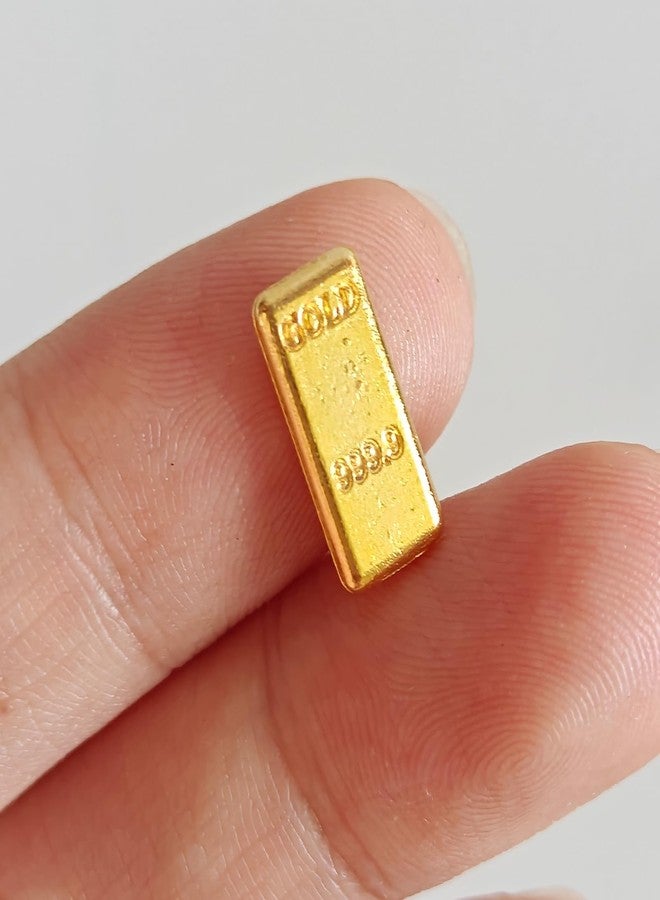 CZMZHFC 100PCS Tiny Fake Gold Bar for Crafts and Dollhouse Miniatures, Shiny Novelty Item for Fairy Garden, Micro Landscaping, Christmas, and Chinese New Year Decorations - Image 3